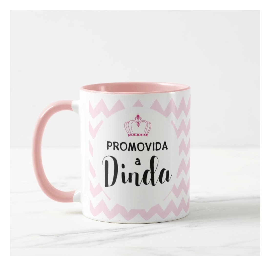 Caneca Personalizada Presente Batismo Dinda Pronta Entrega