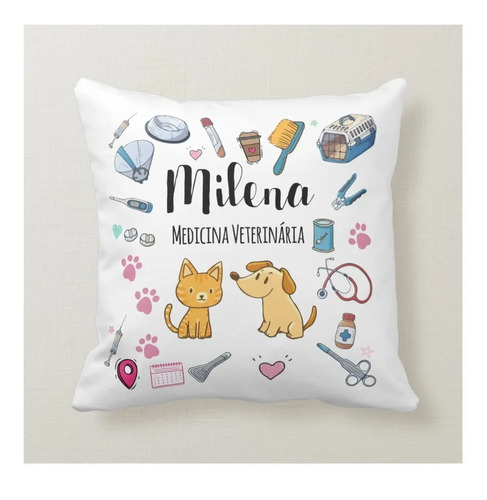Almofada Decoração Presente Criativo com Nome Veterinária