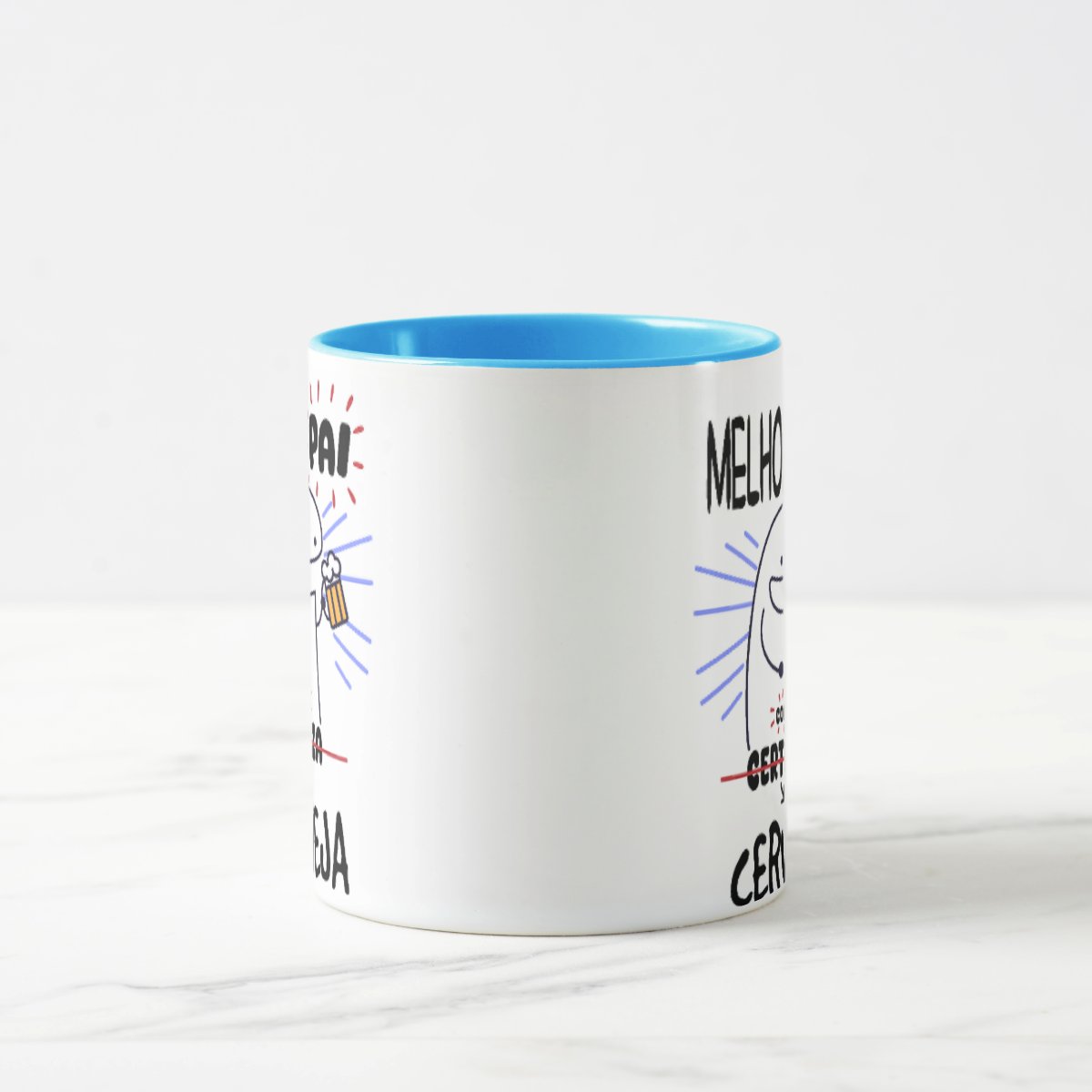 Caneca Personalizada Divertida Paizão Melhor Pai com Cerveja