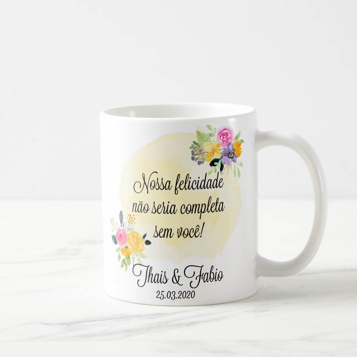 Caneca Personalizada Avó da Noiva Casamento Amarelo