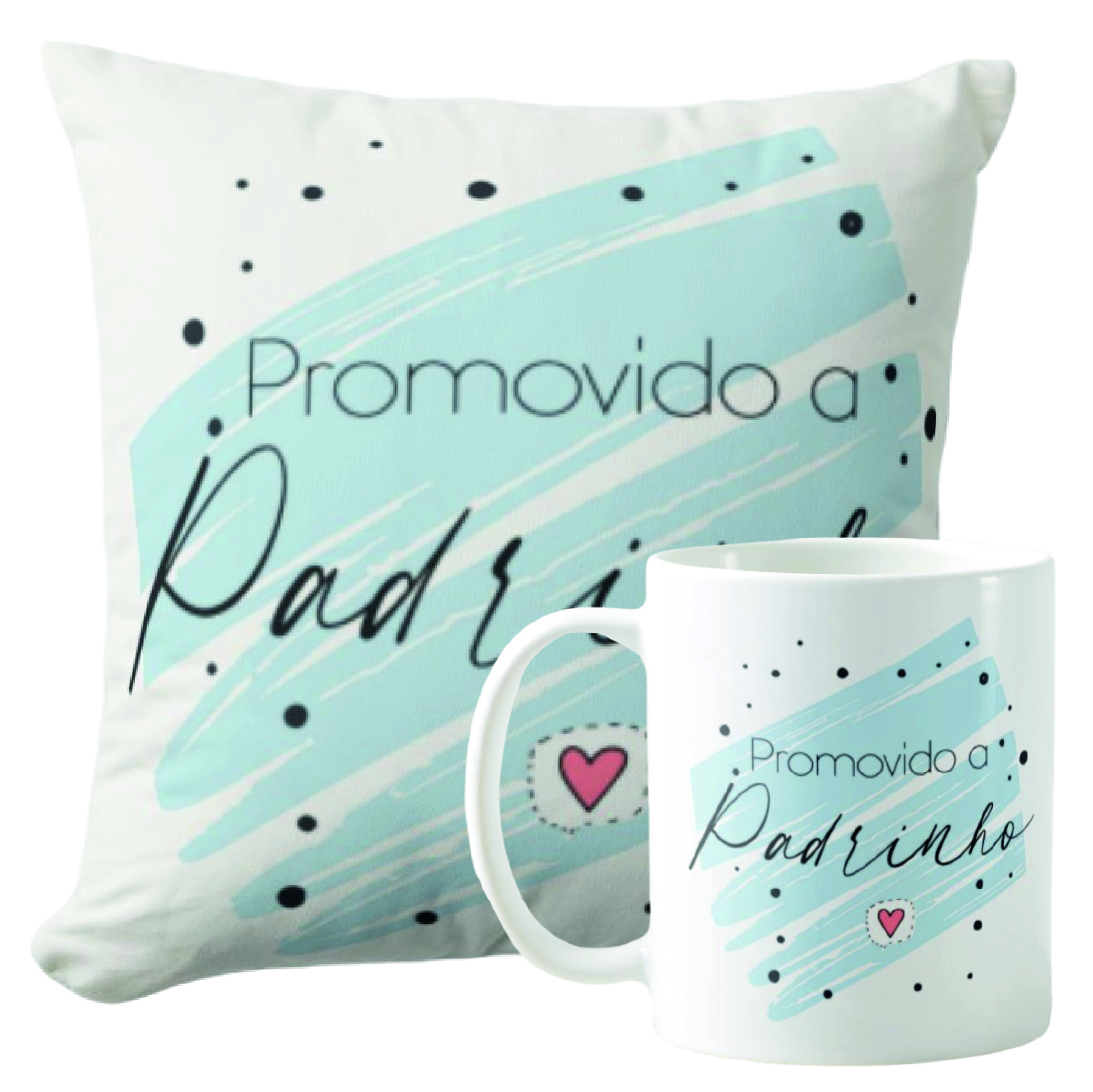 Kit Caneca E Almofada Presente Convite Para Padrinho Dindo - Casamento (Padrinhos)