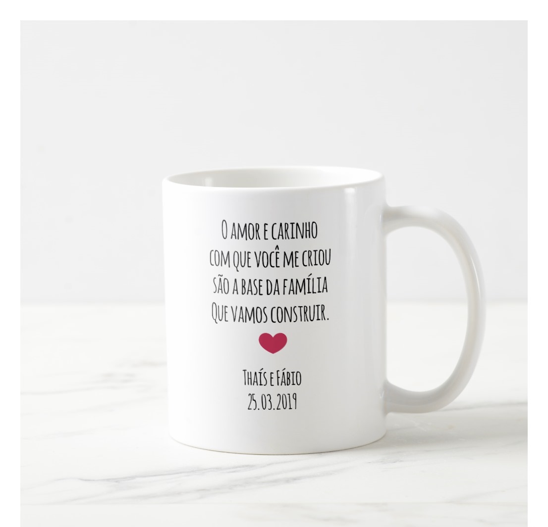 Caneca Personalizada Mãe da Noivo Casamento Marsala