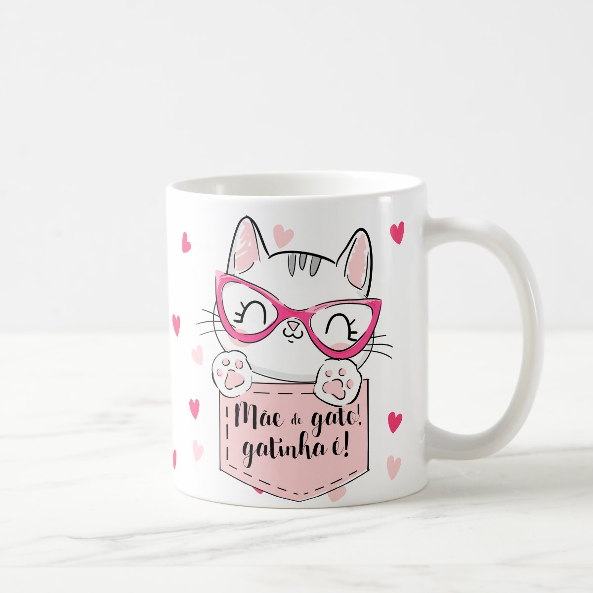 Caneca Feminina Presente Mãe de Gato Gatinha É Personalizada - Família (Mãe)