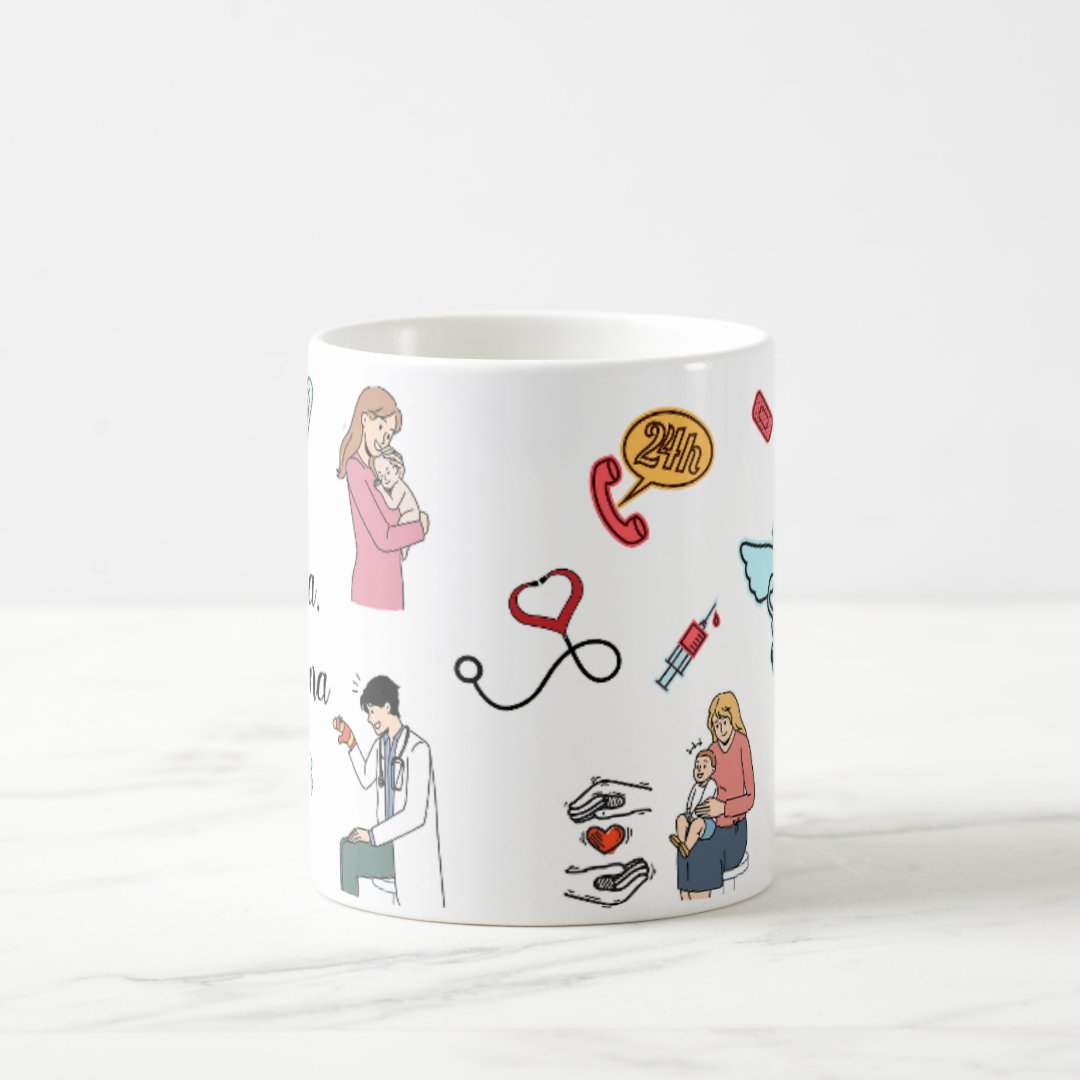 Caneca Presente Especial com Nome para Médico Pediatra