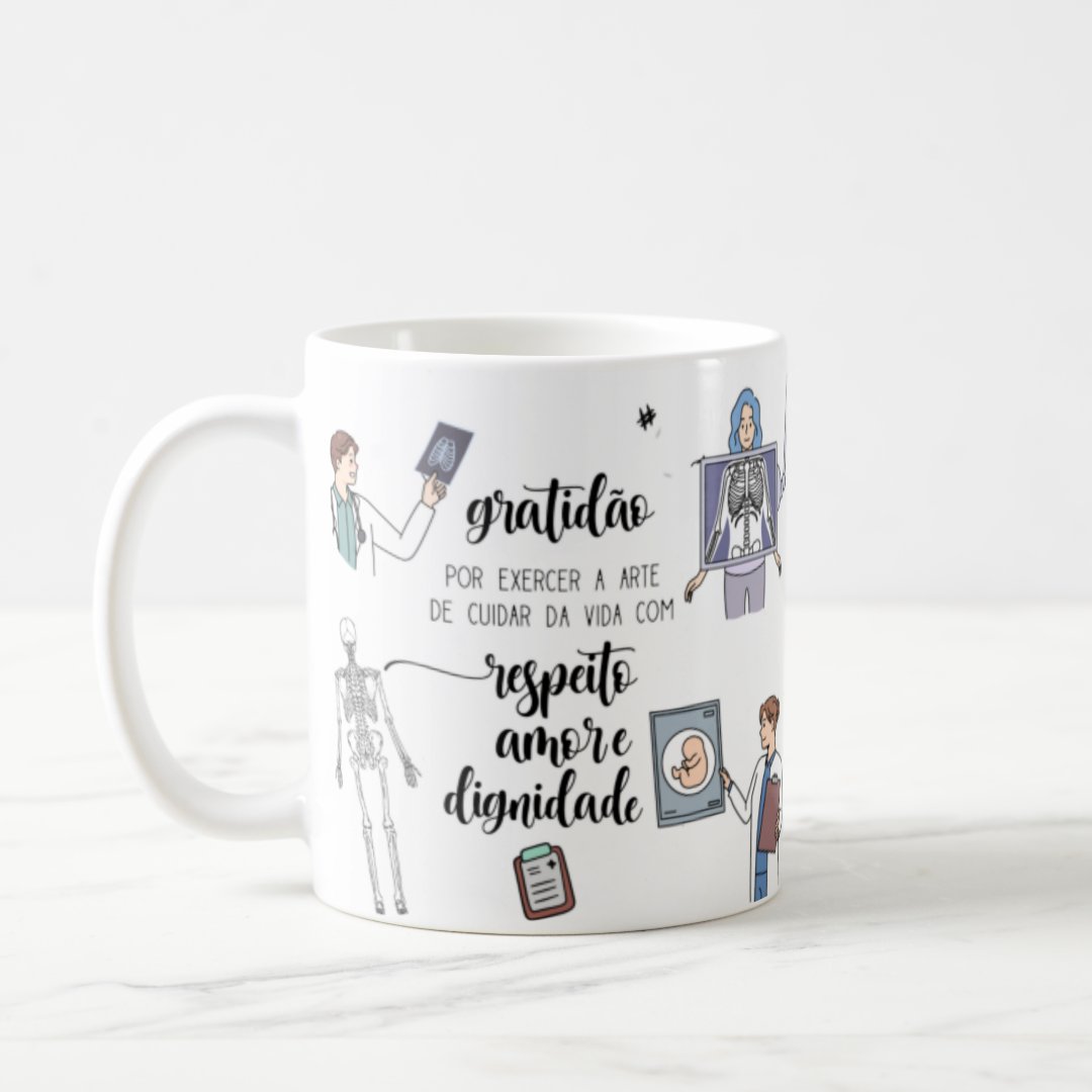 Caneca Presente Personalizado Medicina Formatura Radiologia - Profissões (Médico(a))
