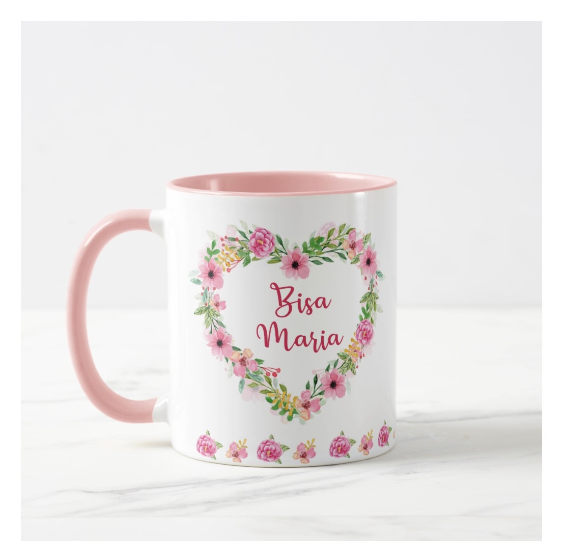 Caneca Personalizada Anúncio Gravidez Para Bisavó Rosa Floral - Família (Bisavó)
