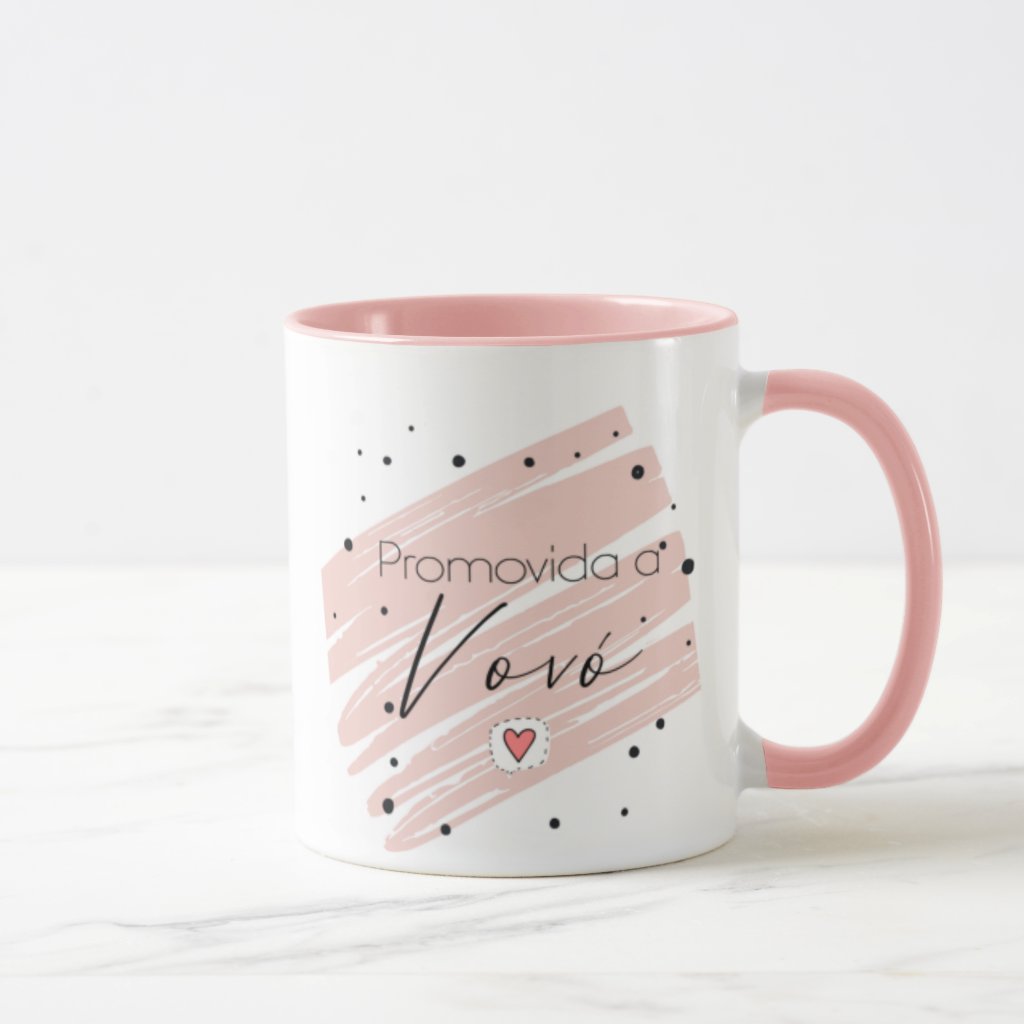 Caneca Presente Para Contar Gravidez - Promovida A Vovó - Anúncio de Gravidez (Avós)