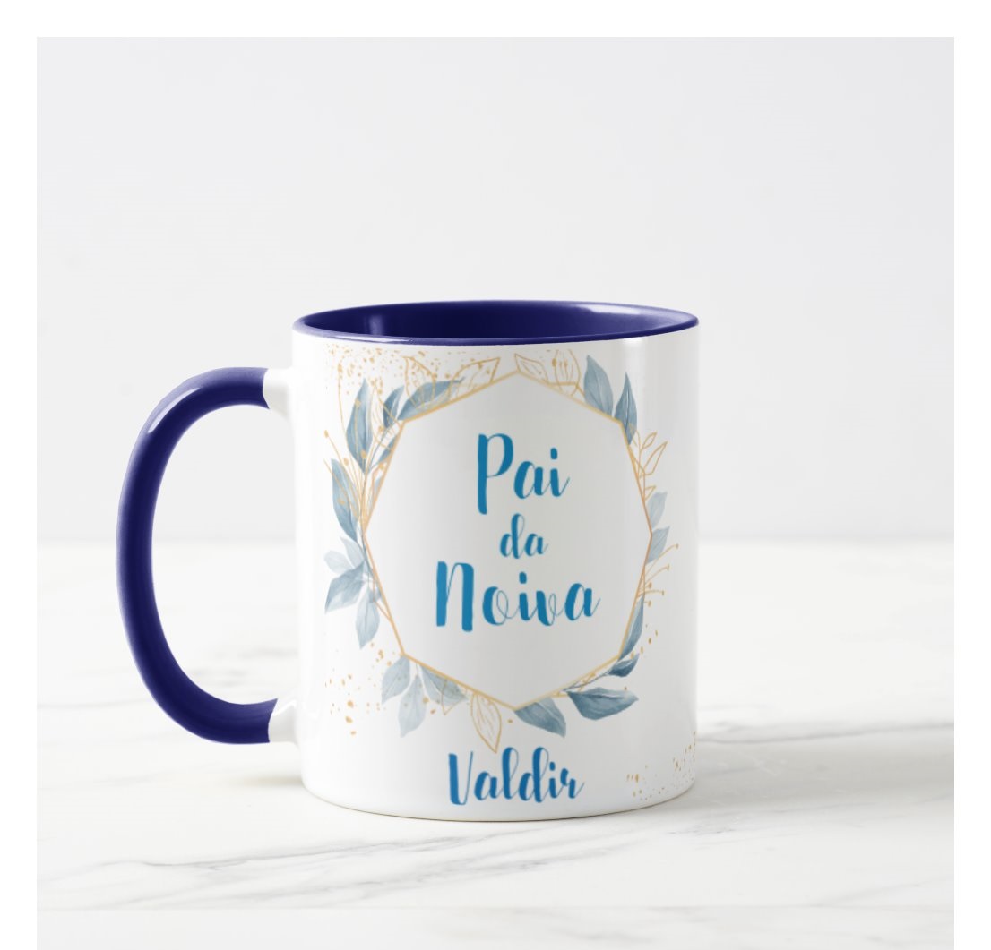 Caneca Personalizada Pai da Noiva Casamento Classic Blue - Casamento (Noiva)