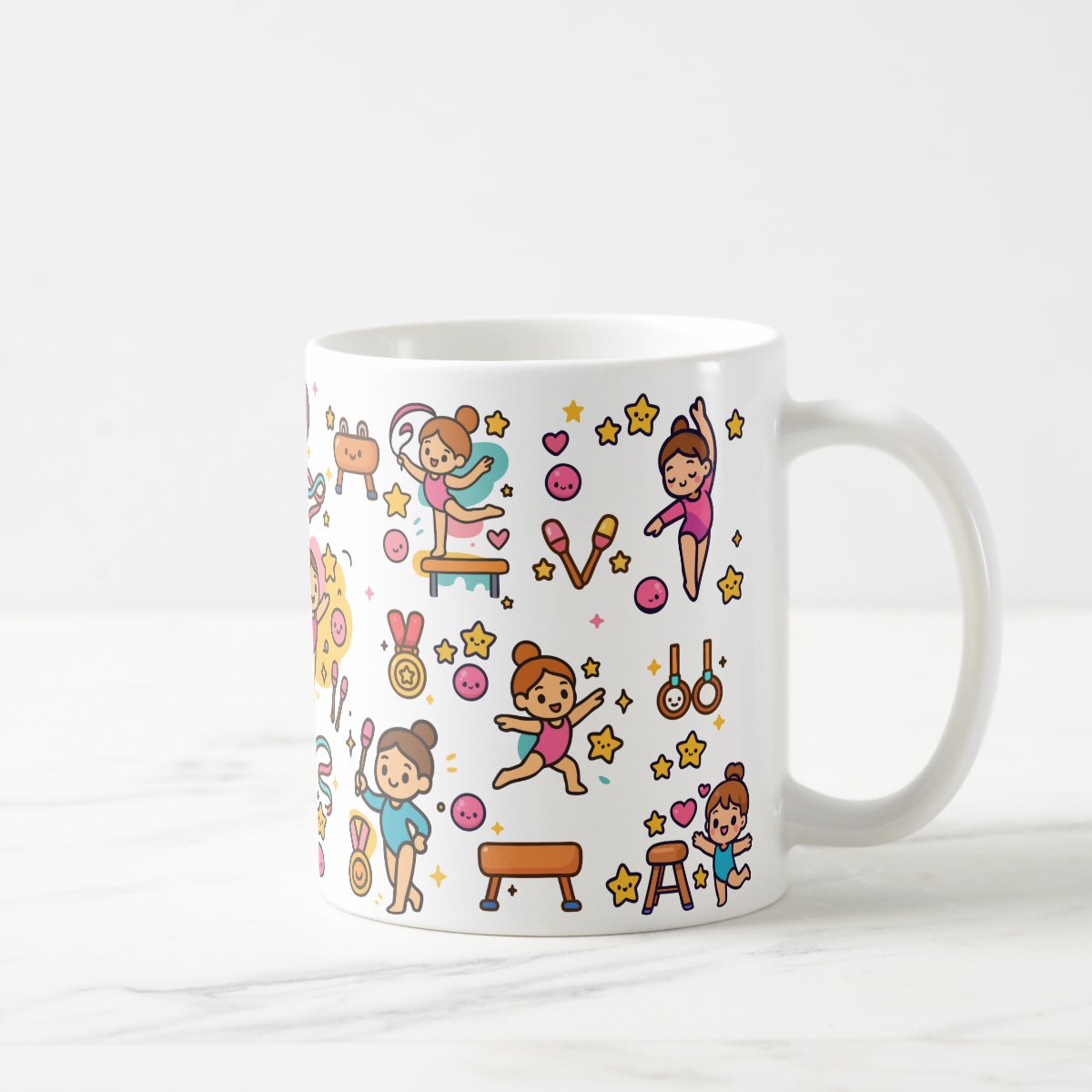 caneca infantil feminina ginastica olimpica polimero