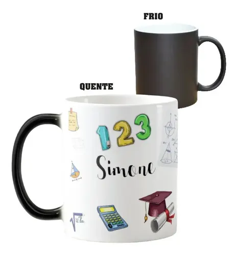 Caneca Mágica Especial com Nome para Professor de Matemática