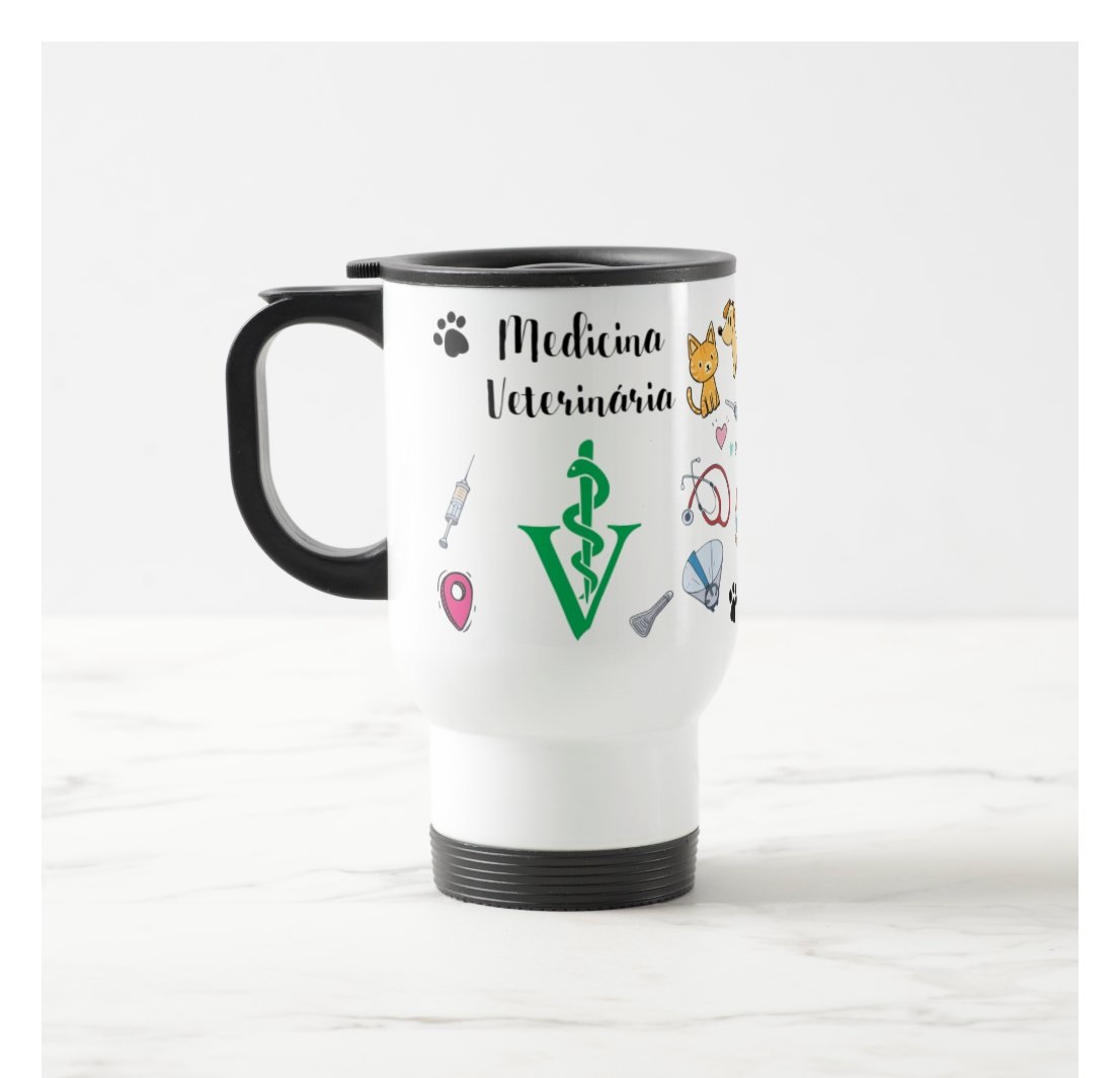 Copo Térmico Personalizado Presente Medicina Veterinária - Profissões (Medicina Veterinária)