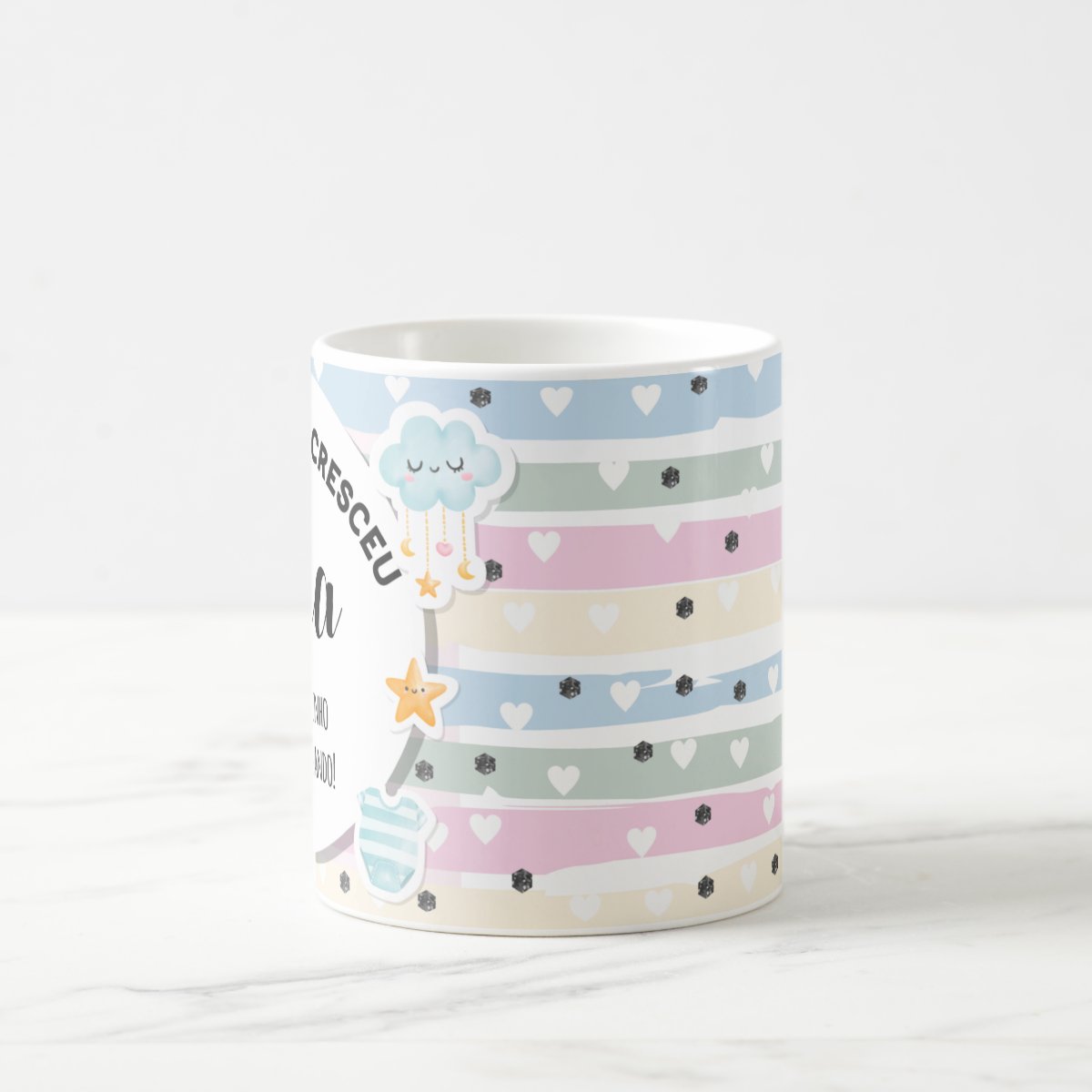 Caneca Presente Gravidez para Tia Titia Familia Cresceu