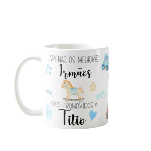 Caneca Presente Revelação de Gravidez Criativa Melhor Irmão - Anúncio de Gravidez (Irmão(ã))