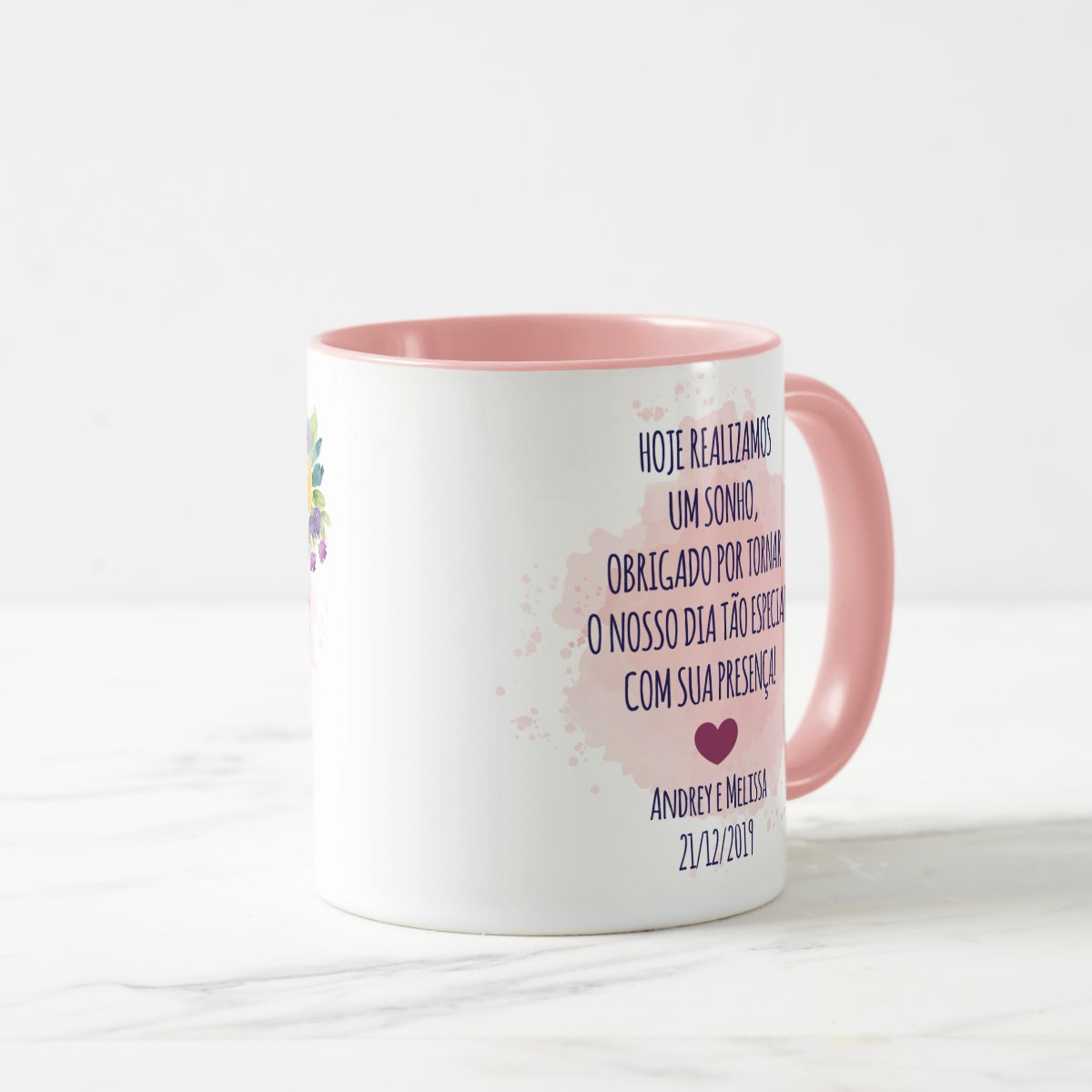 Caneca Personalizada Criativa Avó da Noiva Casamento Floral