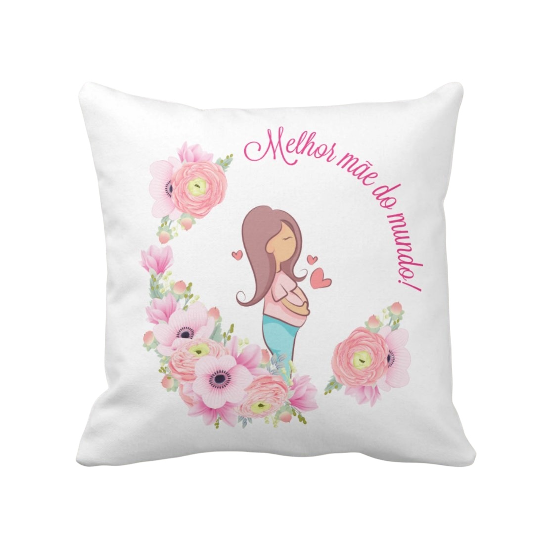 Almofada Decoração Grávida Melhor Mãe do Mundo Dia das Mães - Família (Mãe)