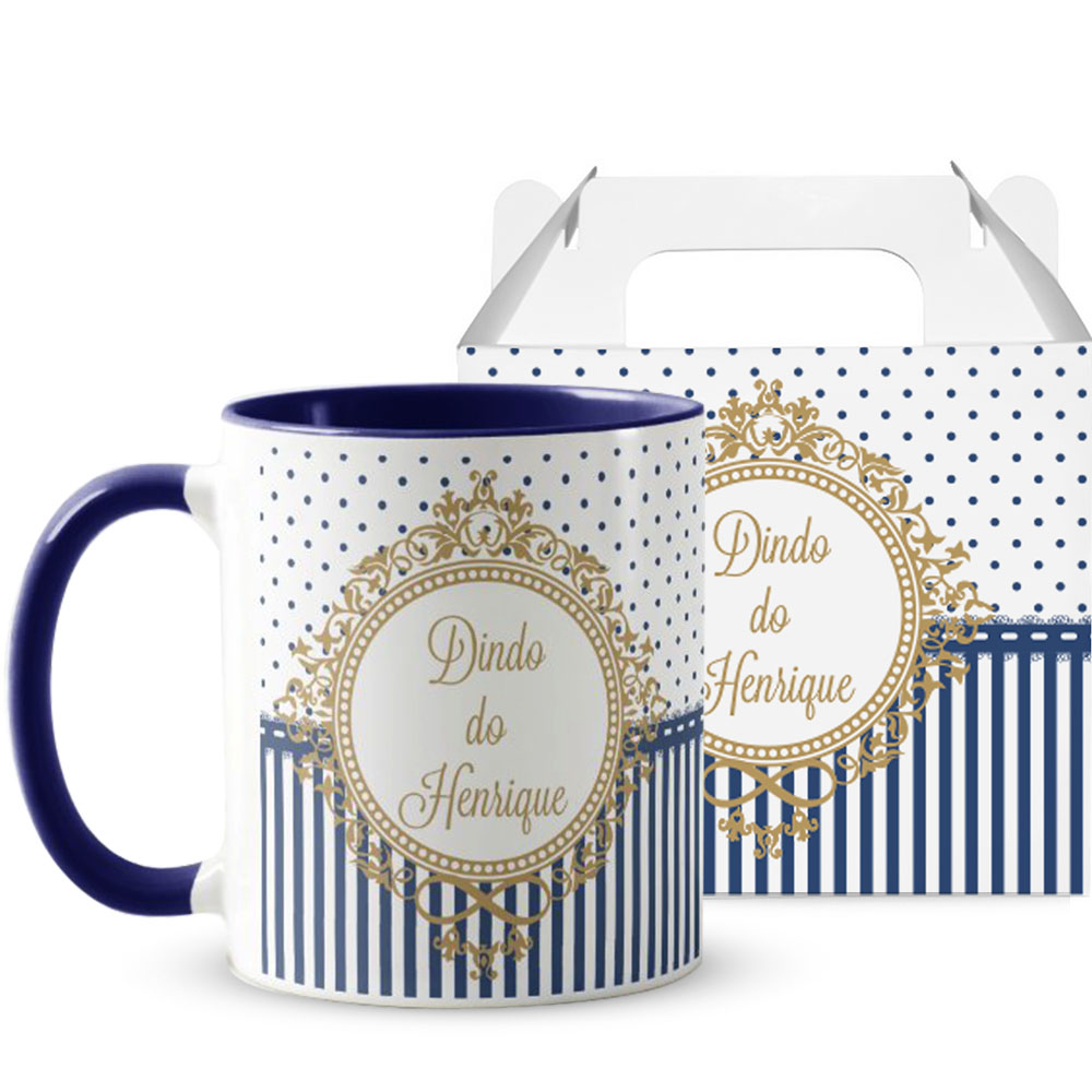 Kit 2 Canecas Batismo Dindo e Dinda Presente Personalizado Com Nome