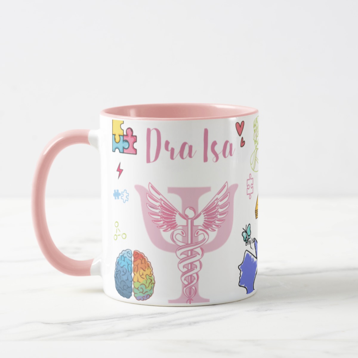 Caneca Presente Criativo de Psiquiatria Profissão Psiquiatra - Profissões (Médico(a))