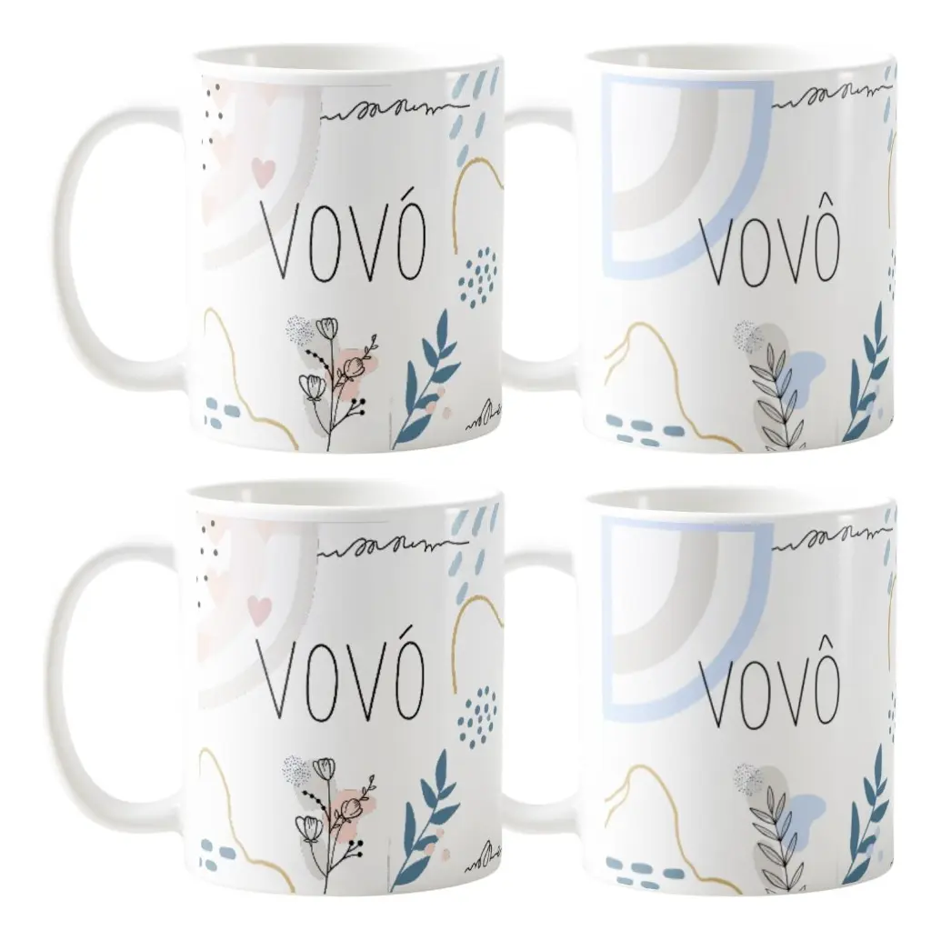 Kit para Avós - Canecas Cerâmica Vovó e Vovô – Presente Pronta entrega + caixinha inclusa - Família (Avó)