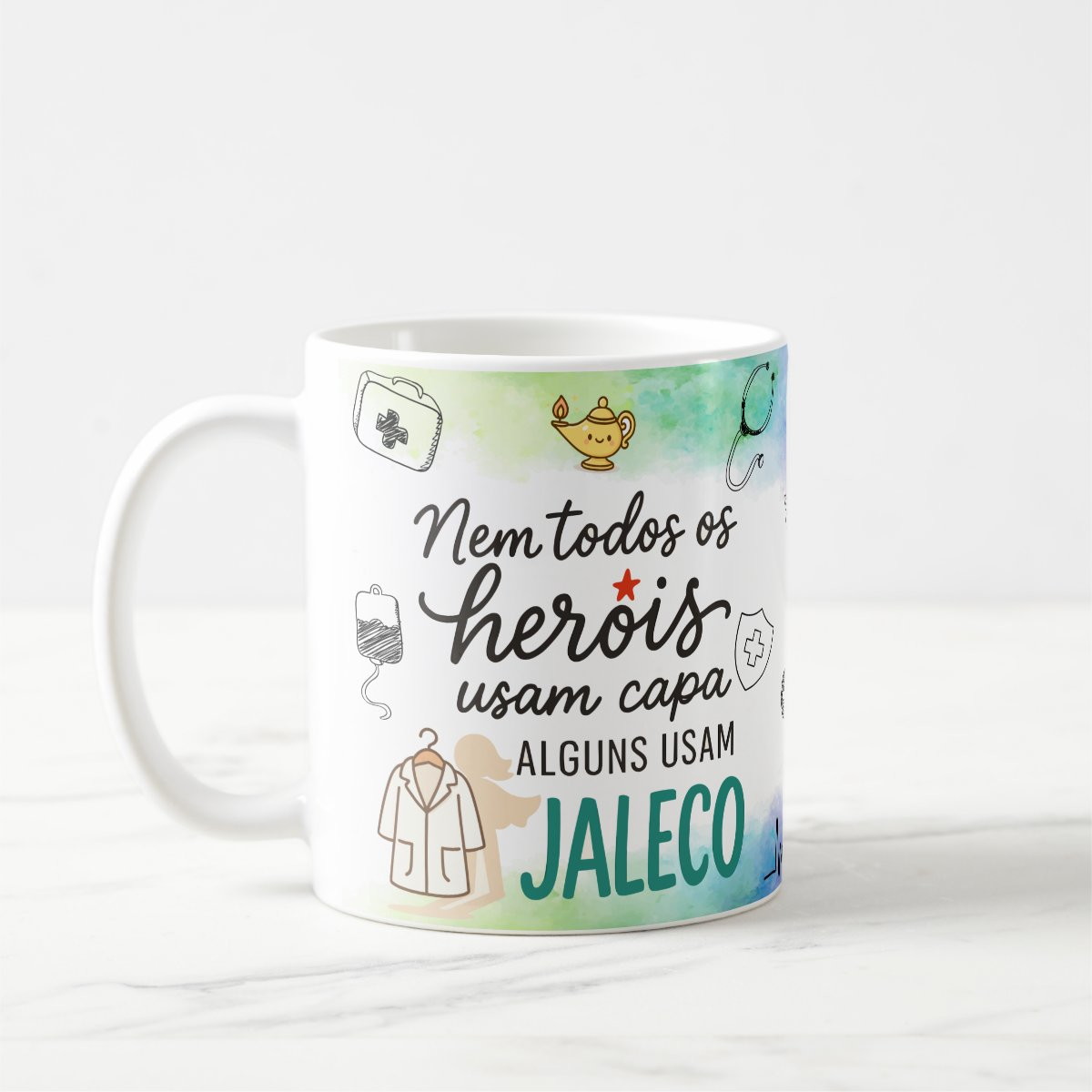 Caneca Personalizada Enfermagem Presente Heróis de Jaleco