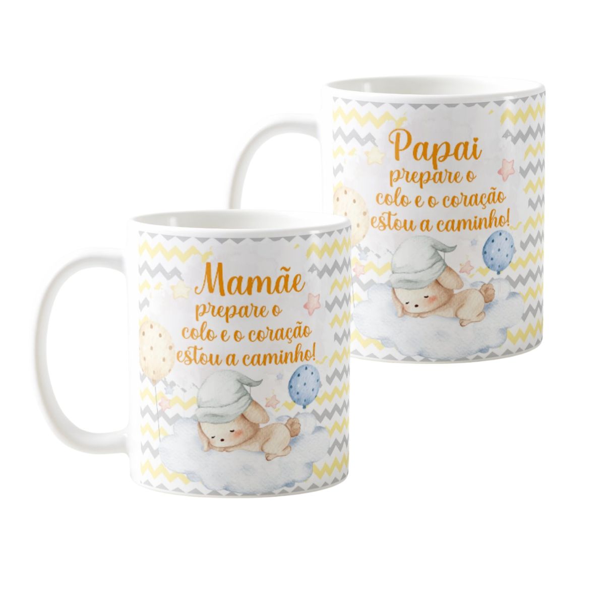 Kit Surpresa Gravidez Grávida Mamãe e Papai Estou a Caminho - Anúncio de Gravidez (Pai)