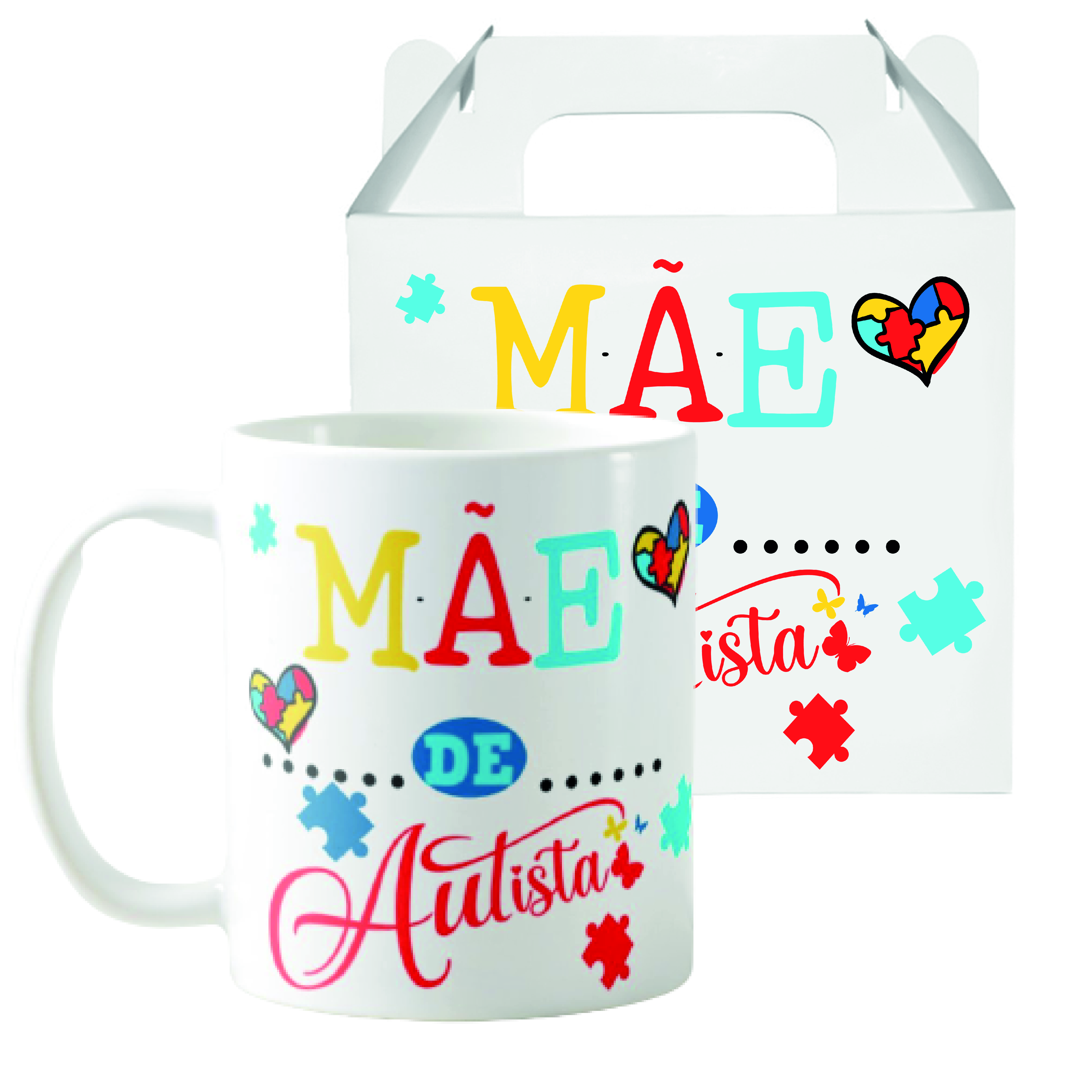 Kit Almofada e Caneca Presente Especial Mãe Autista Autismo