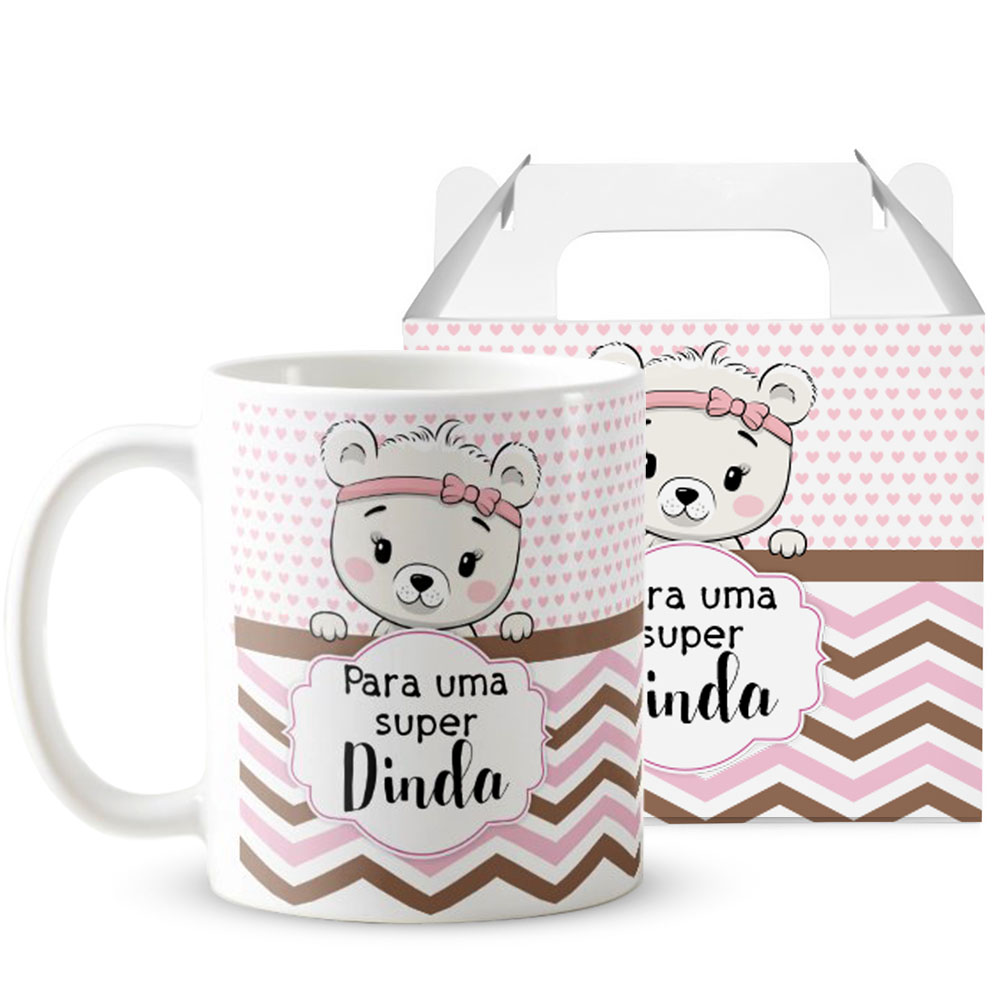 Kit 2 Canecas Personalizada Batismo Super Dindos de Menina - Batizado (Batizando(a))