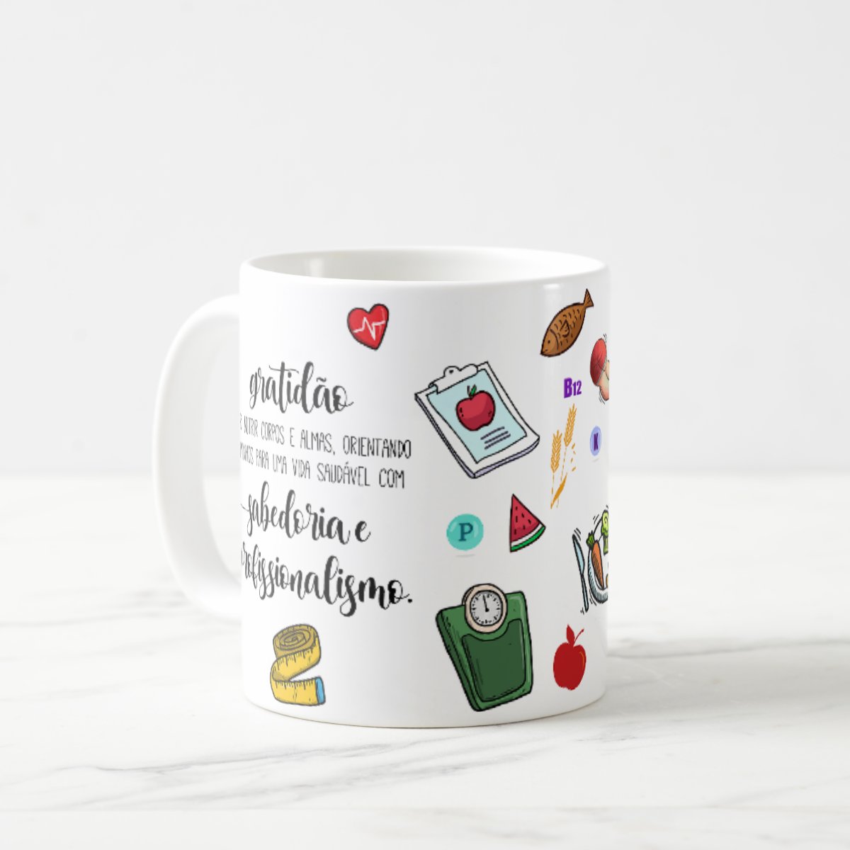 Caneca Profissão Nutricionista Presente Criativo Saudável