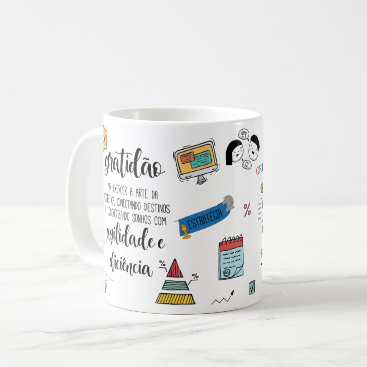 Caneca Profissão Logistica Criativo Empresa de Transporte