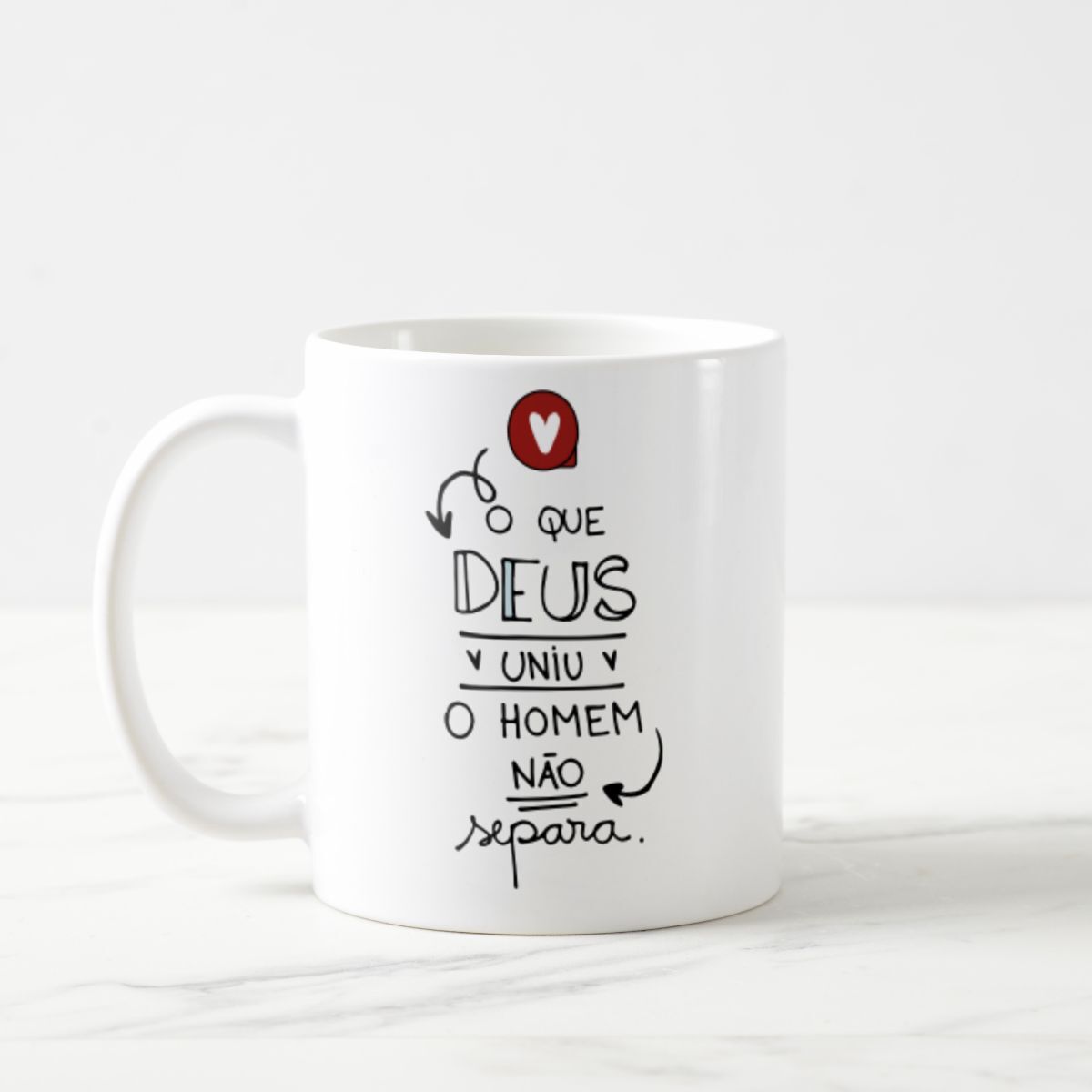 Kit Canecas Casal Cristão Presente com Frase Amor Deus Uniu