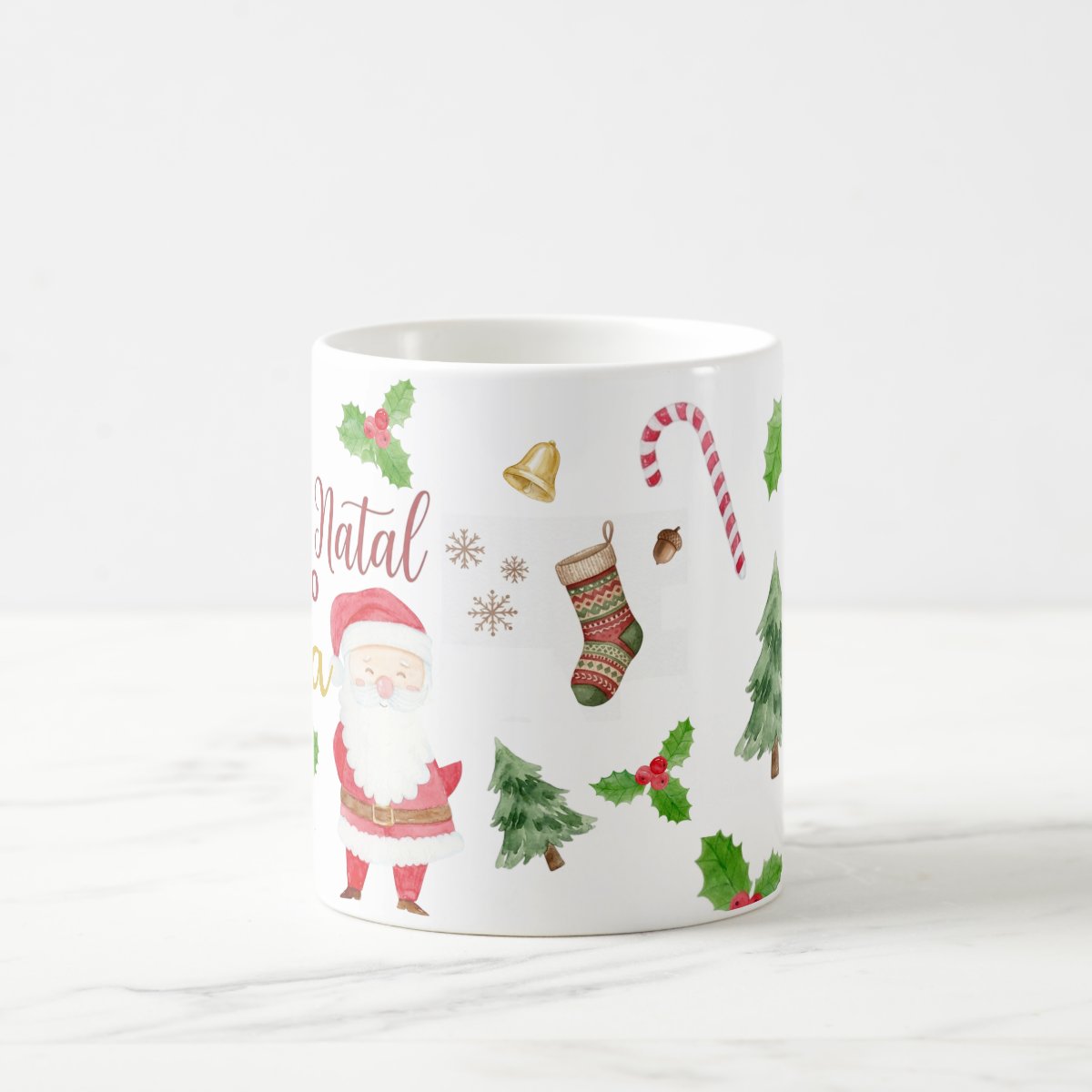 Caneca Personalizada Natalina Primeiro Natal como titia