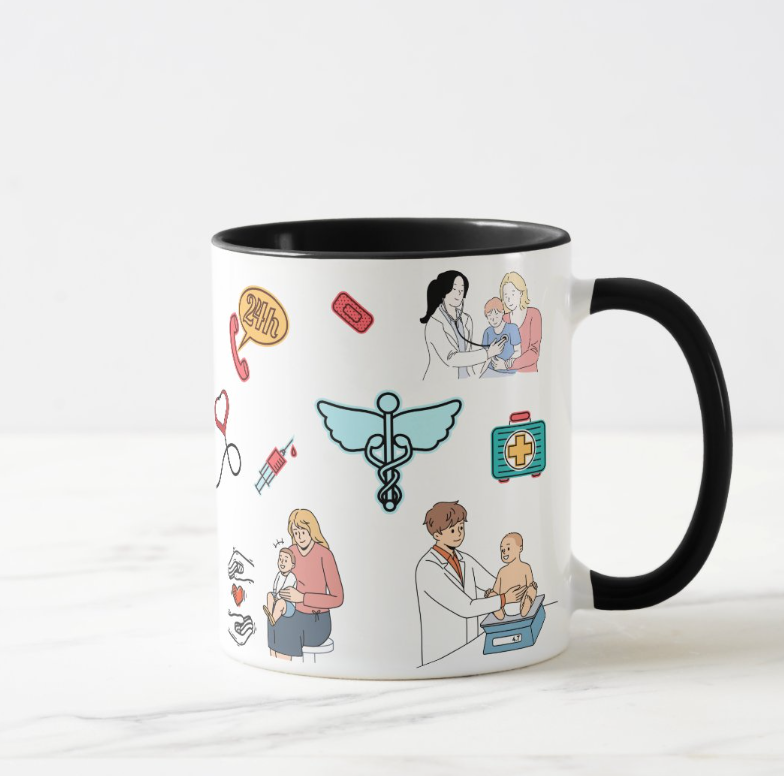 Caneca Presente Especial com Nome para Médico Pediatra