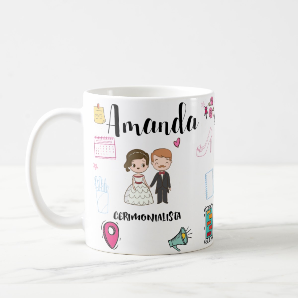Caneca Presente Criativo Personalizado Cerimonialista - Profissões (Cerimonialista)