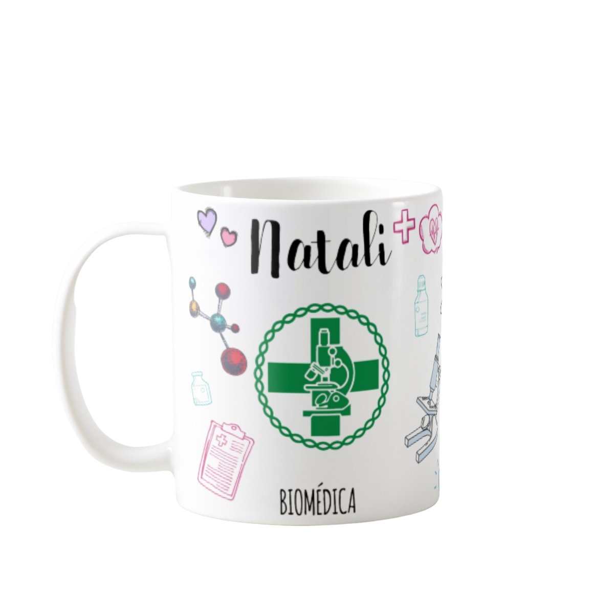 Caneca Presente Biomedicina Profissão com Nome - Profissões (Biomedico(a))