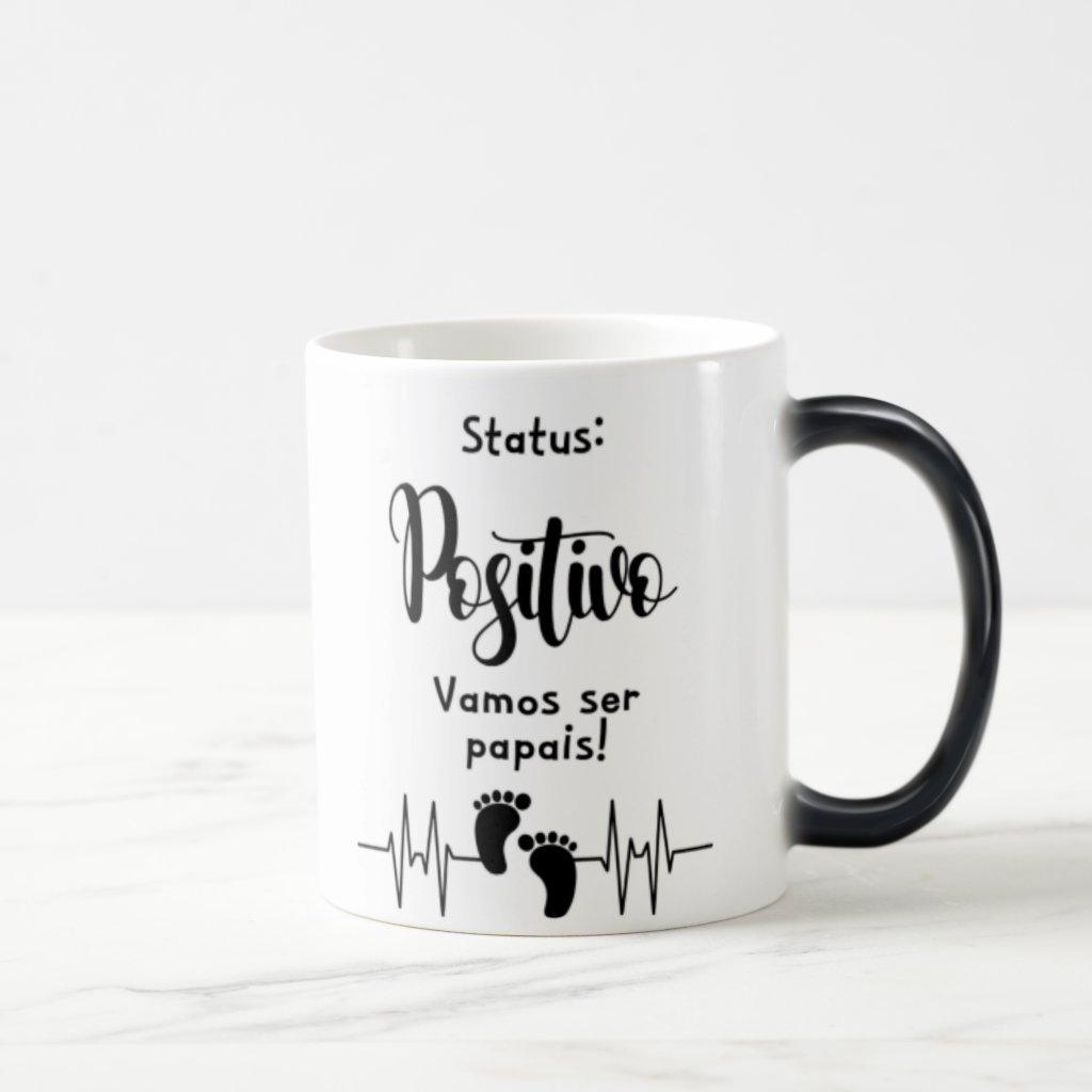 Caneca Mágica Presente Anúncio Gravidez Positivo Família