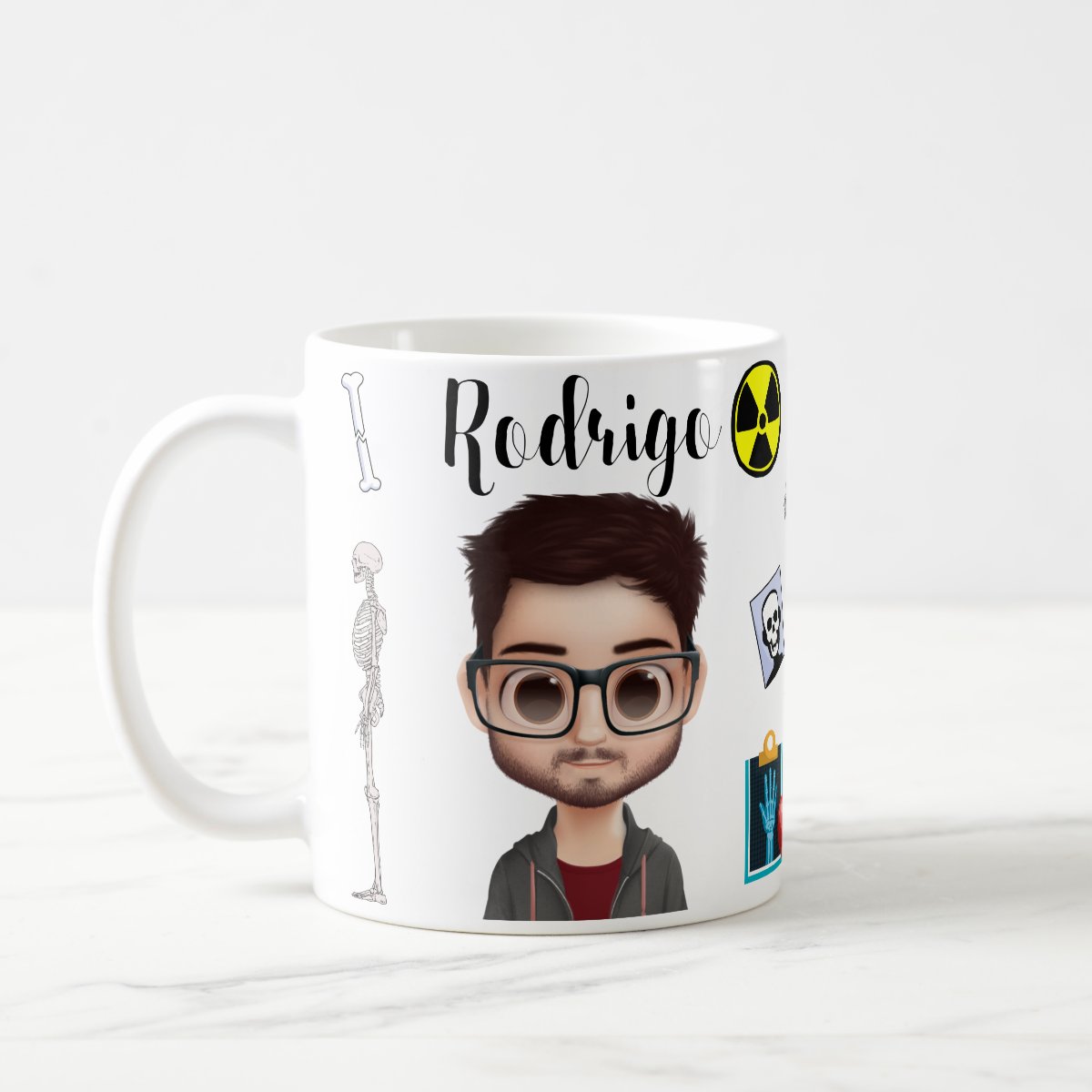 Caneca Radiologia Avatar Personalizado Profissões Medicina Presente Único