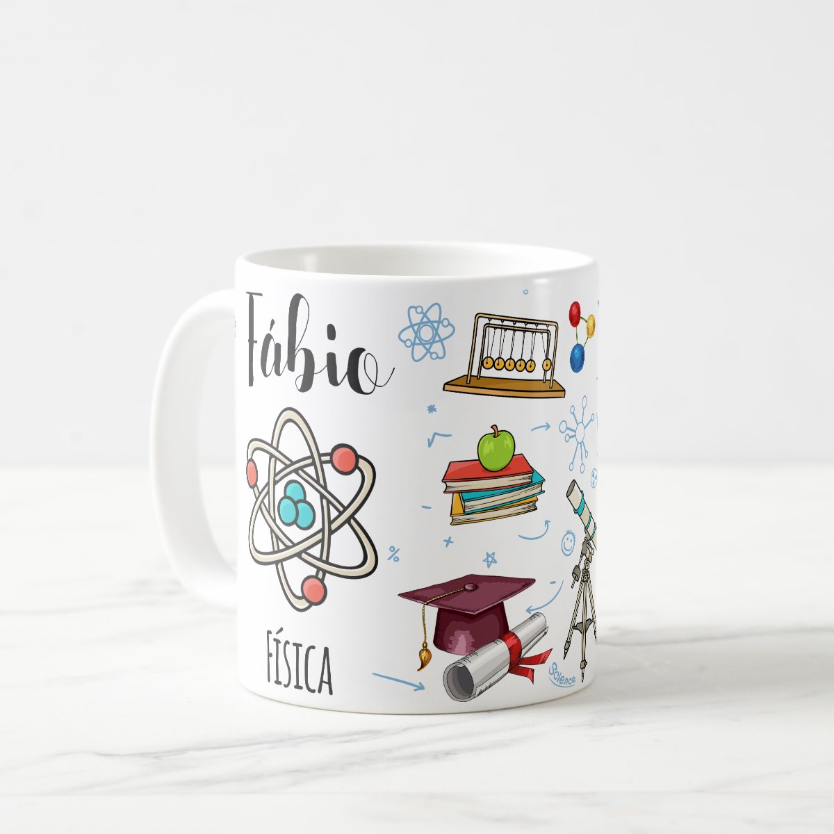 Caneca Nome Personalizado Física Quântica Presente Físico