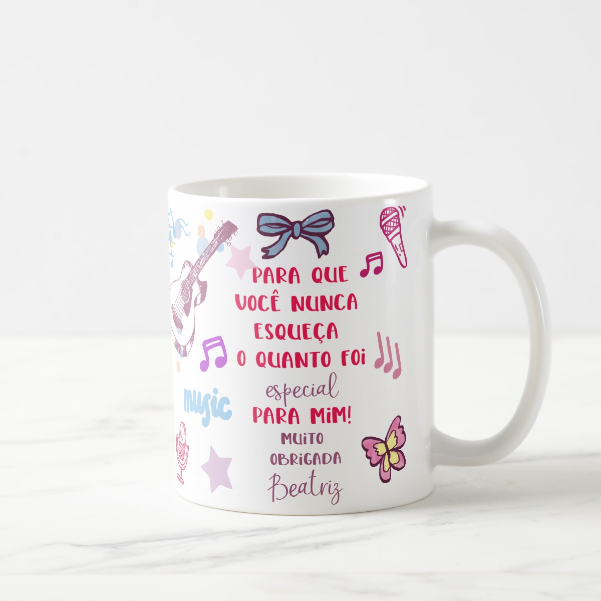 Caneca Personalizada Professora de Música com Nome