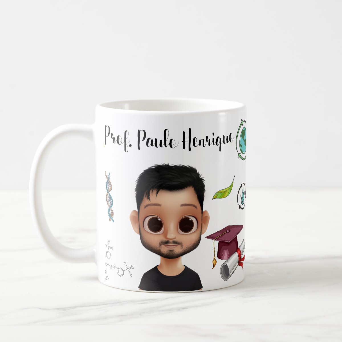 Caneca Professor Biologia Presente Personalizada Com Avatar - Dia dos Professores (Professores)