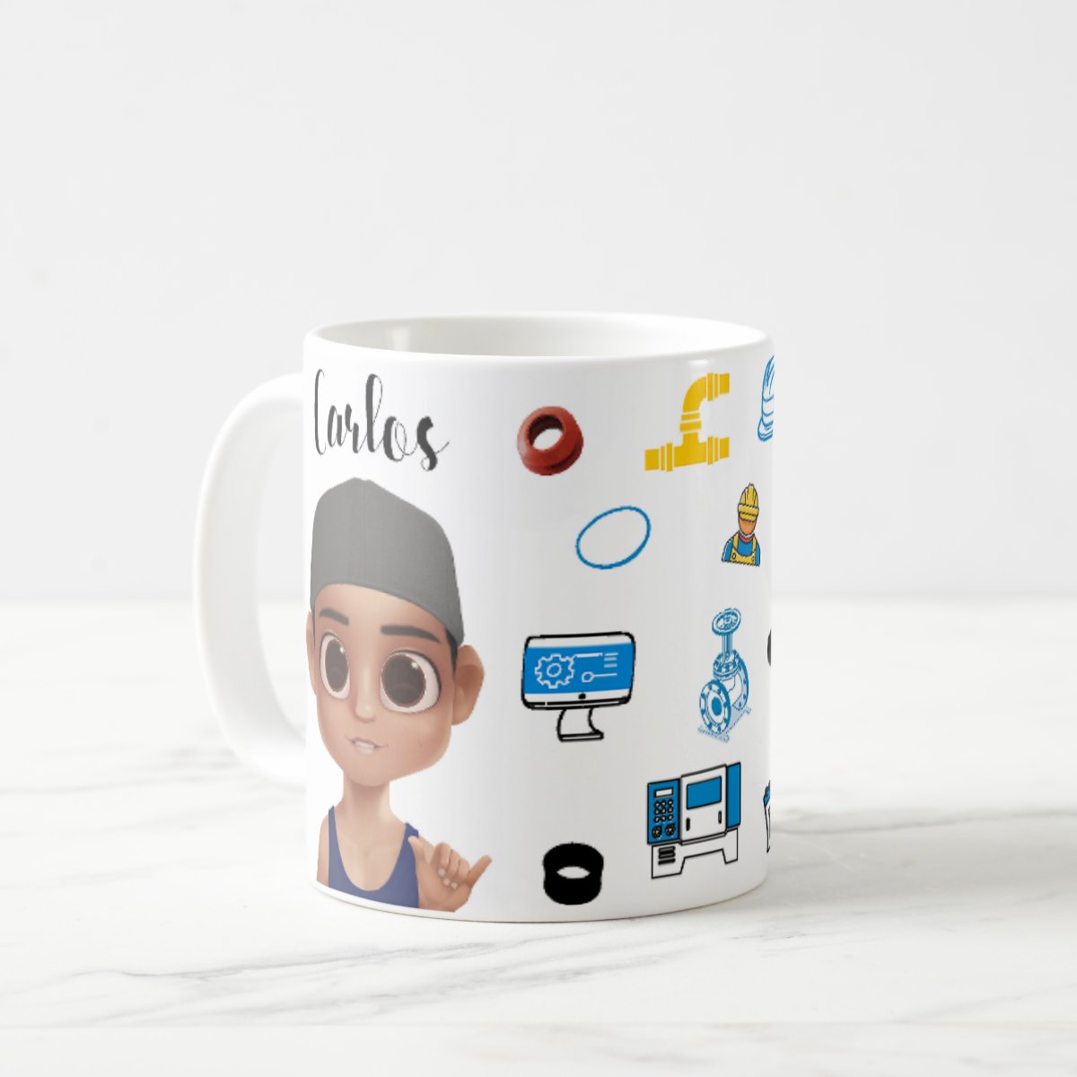 Caneca Personalizada para Operador de Máquinas com Avatar