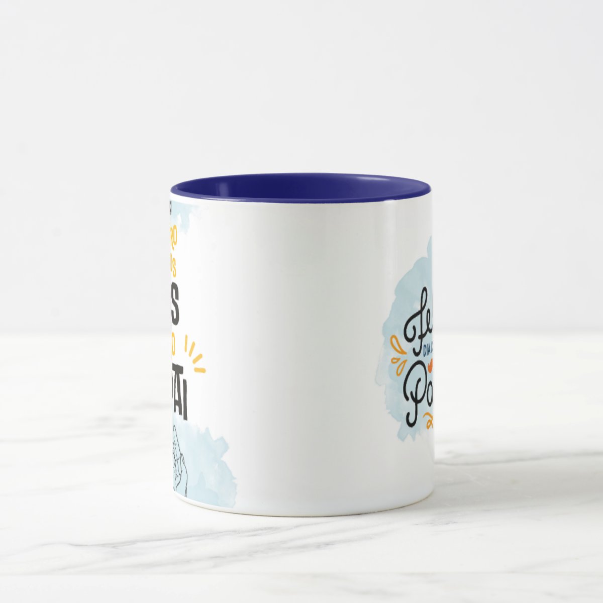 Caneca Personalizada Primeiro Dia dos Pais Como Pai Azul Escuro