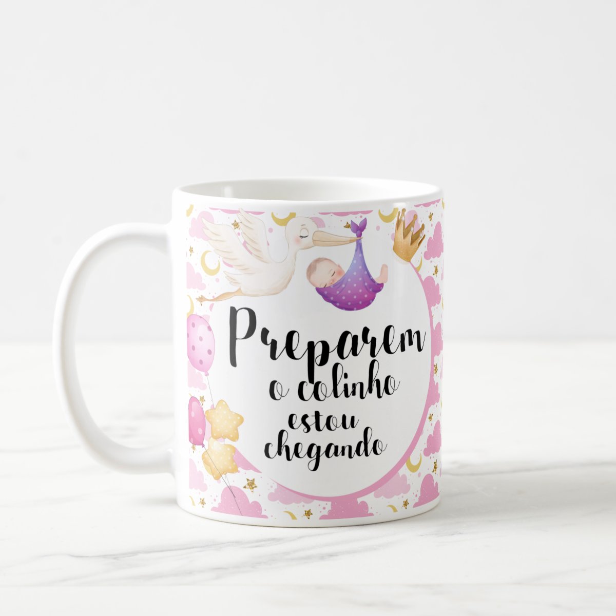 Caneca Presente Anúncio De Gravidez Nuvem Amigas E Família - Anúncio de Gravidez (Mãe)