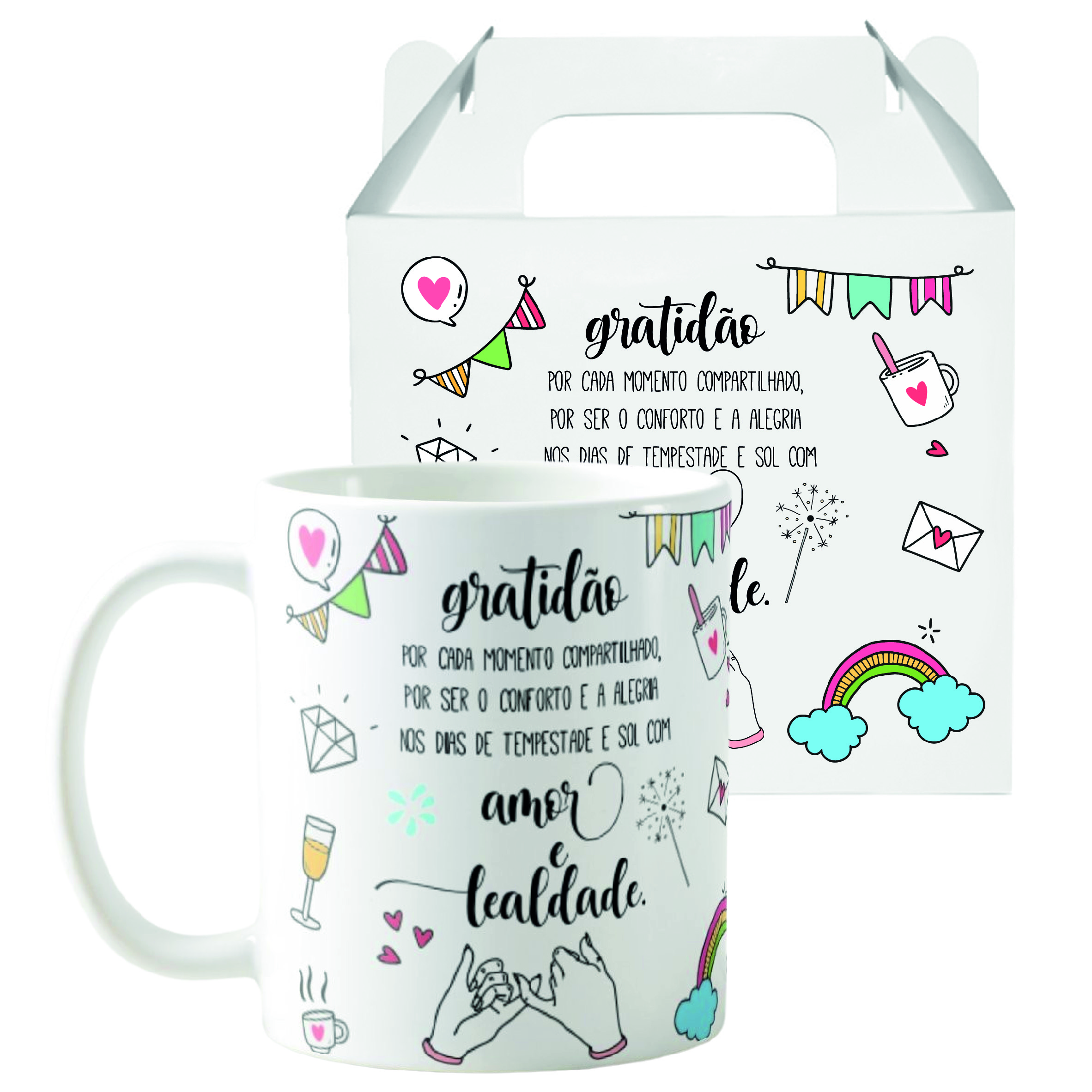 Caneca Cerâmica Gratidão Presente Criativo Especial Amizade - Outros (Amigo(a))