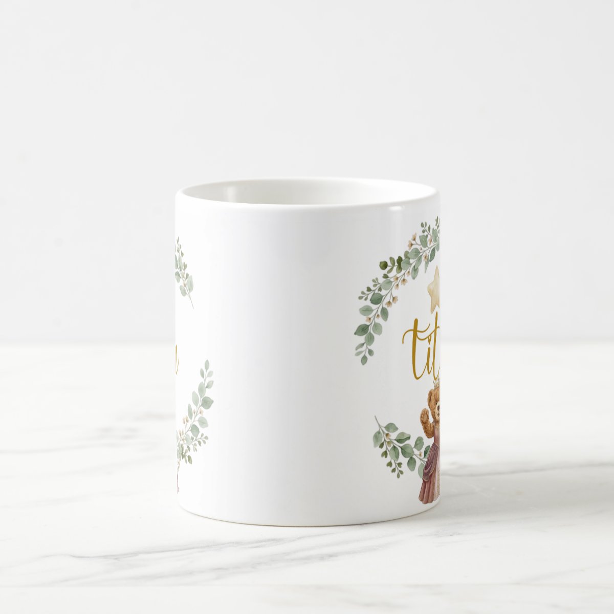 Caneca Ursa Princesa Tia Presente Dia das Mães Família Pronta Entrega