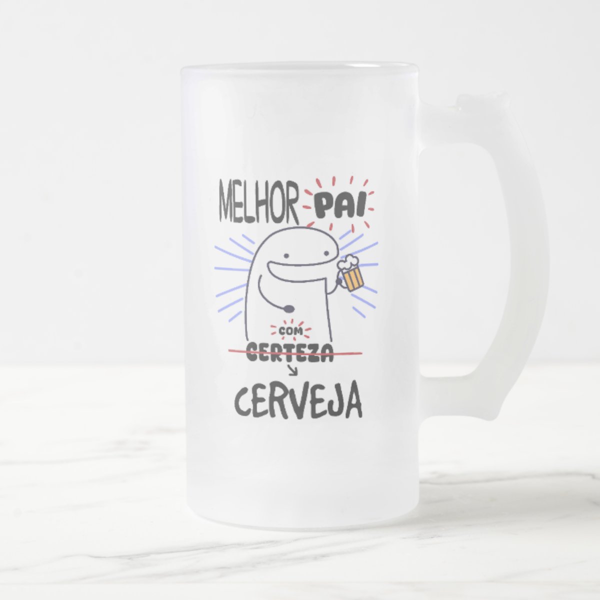 Copo de Cerveja Personalizado Melhor Pai com Cerveja