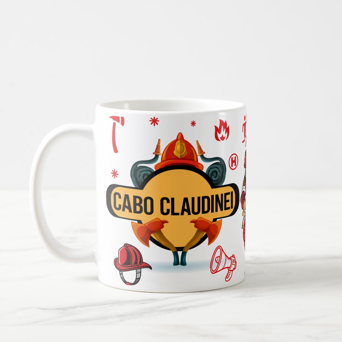 Caneca Criativa Corpo de Bombeiros Personalizada com o Nome