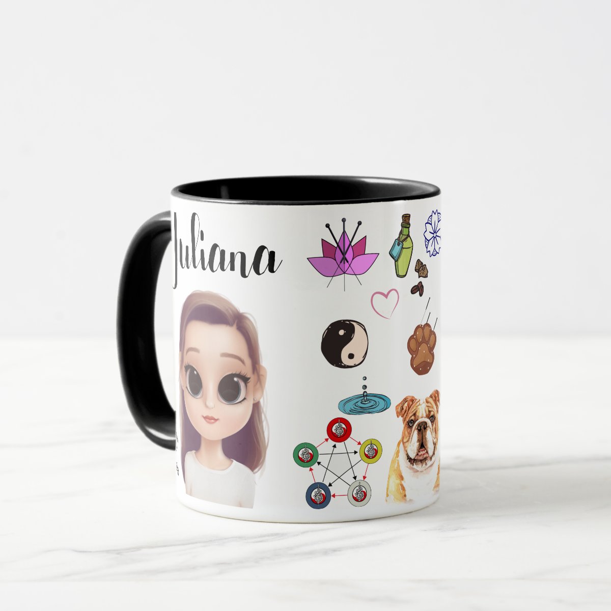 Caneca Acupuntura Animal Personalizada com Avatar e Nome