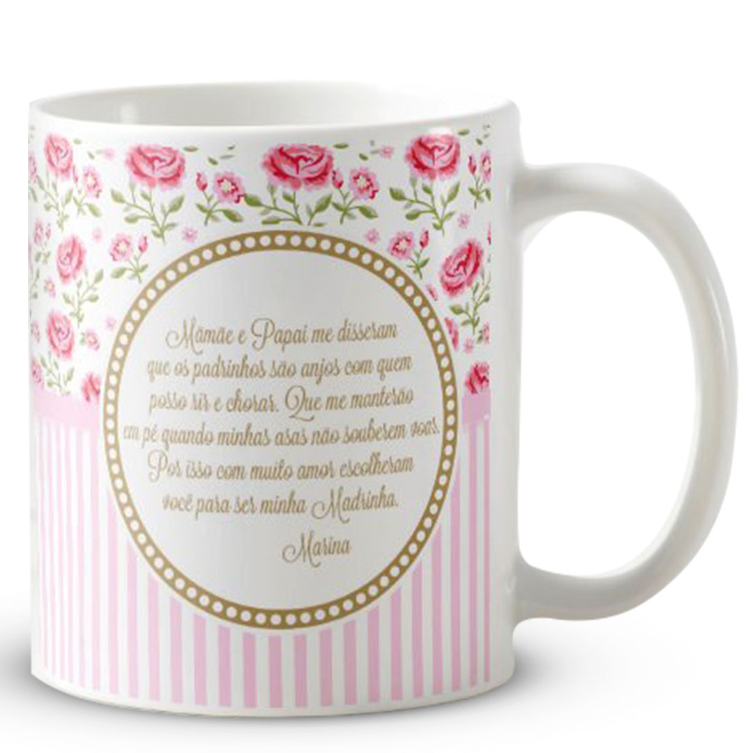 Caneca Feminina Presente Madrinha Batismo Crisma Batizado