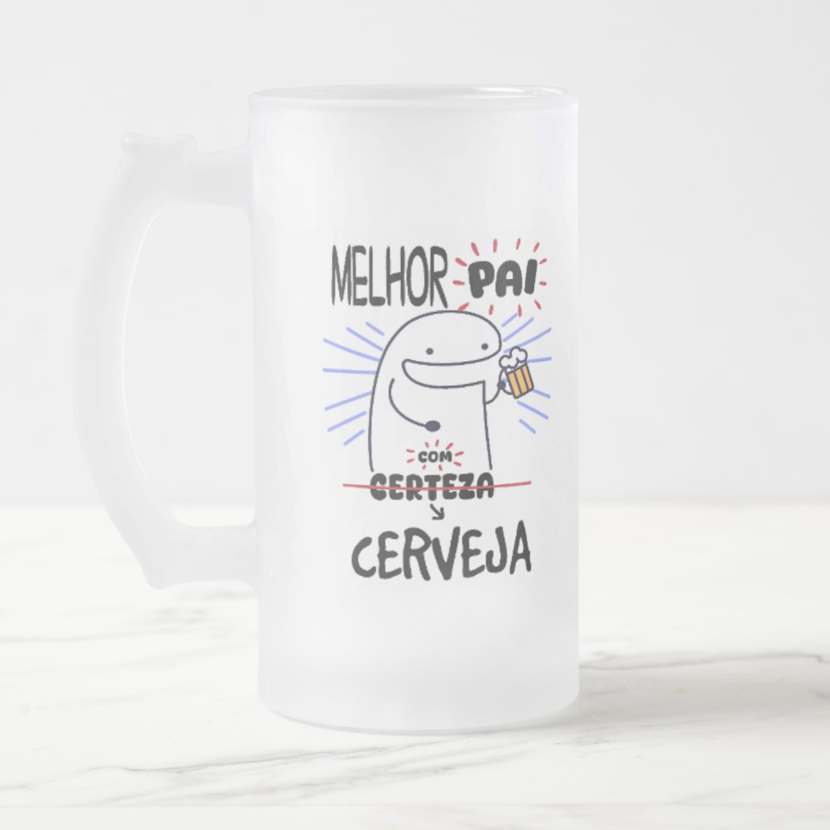 Copo de Cerveja Personalizado Melhor Pai com Cerveja - Família (Pai)