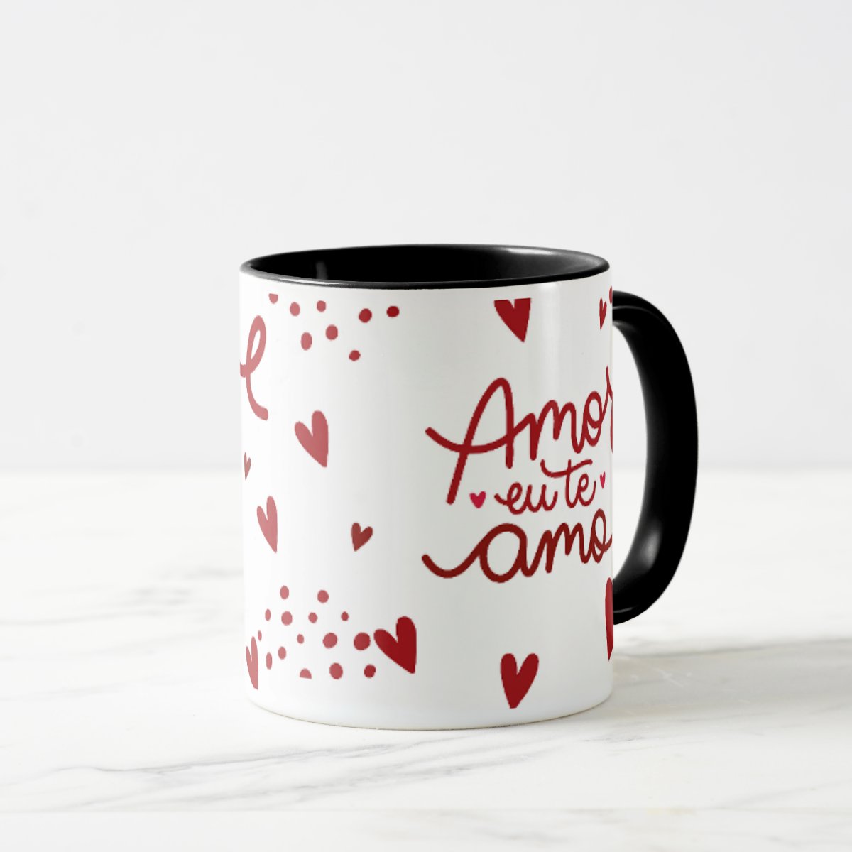 Caneca Personalizada Especial em Comemoração Amor Eu Te Amo