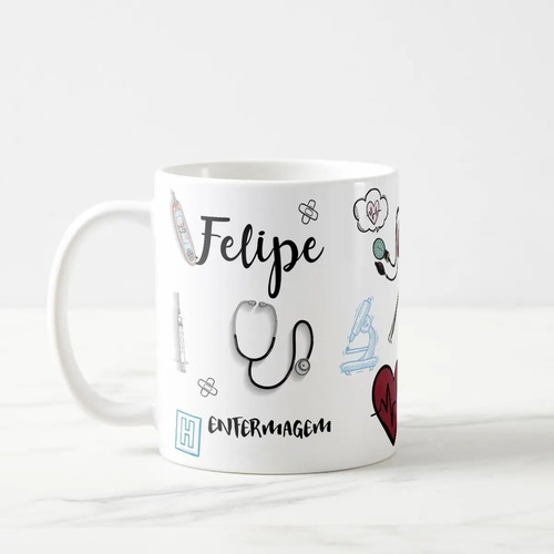 Caneca Enfermagem Presente Criativo Profissão Enfermeiro - Profissões (Enfermeiro(a))